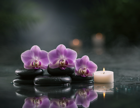 Lila Orchidee weiße Kerzen.png