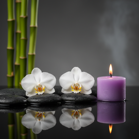 Weiße Orchidee lila Kerze.png